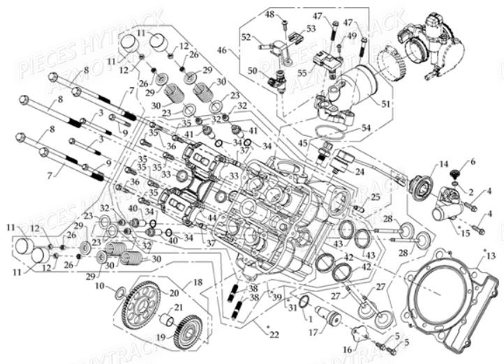 CULASSE_MODELE_A_INJECTION HYTRACK Pièces Quad HY810L