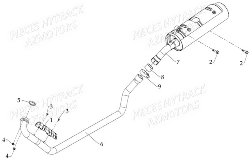 Echappement HYTRACK Pièces Quad HY810L