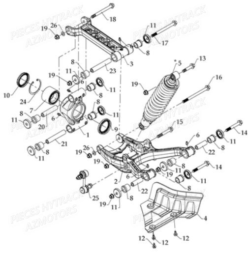 Suspension Arriere Droite HYTRACK Pièces Quad HY810L