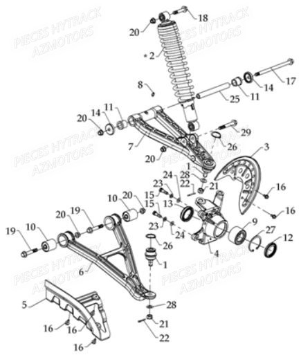 Suspension Avant Gauche HYTRACK Pièces Quad HY810L