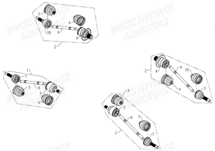 Cardans HYTRACK Pièces Quad HY810S 4x4 EPS