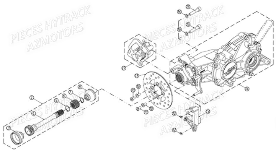 Cardan Arriere HYTRACK Pièces Quad HY810S 4x4 EPS