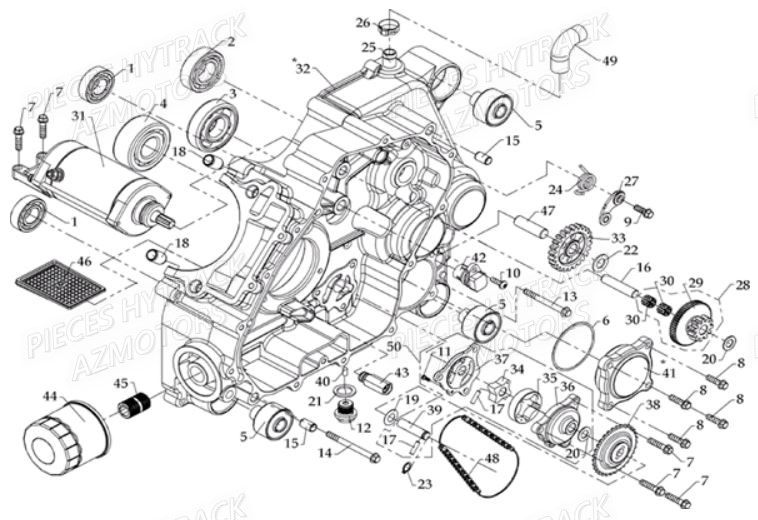 Carter Moteur Gauche HYTRACK Pièces Quad HY810S 4x4 EPS