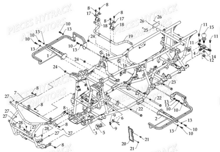 Chassis HYTRACK Pièces Quad HY810S 4x4 EPS