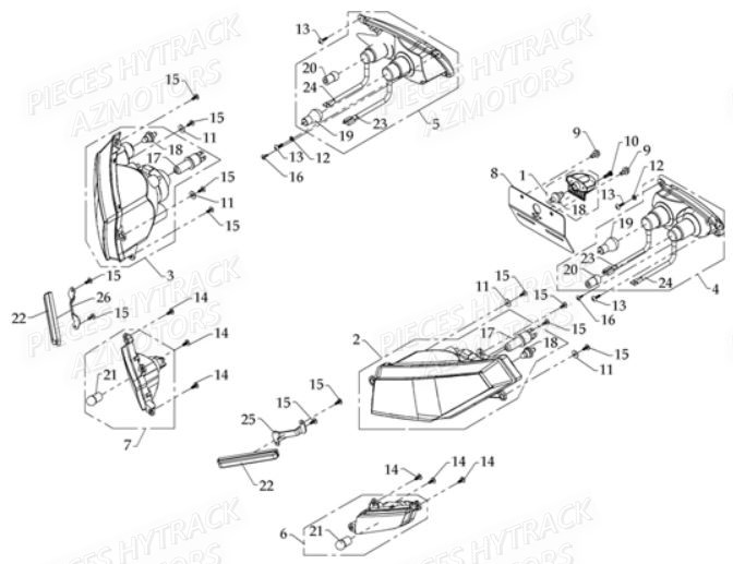 Eclairage HYTRACK Pièces Quad HY810S 4x4 EPS