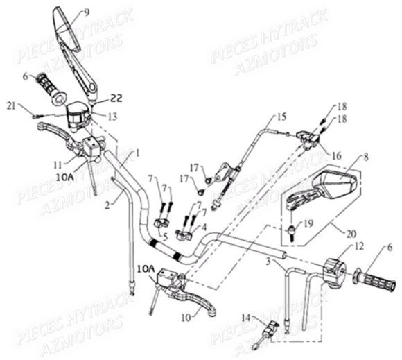 Guidon HYTRACK Pièces Quad HY810S 4x4 EPS