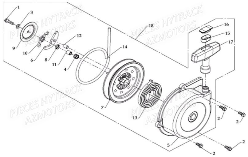 Lanceur HYTRACK Pièces Quad HY810S 4x4 EPS