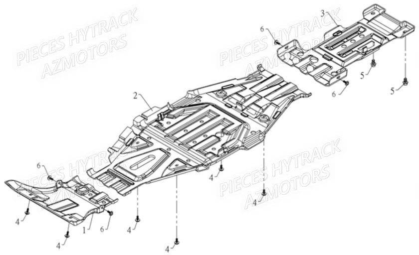 Plaques De Protection HYTRACK Pièces Quad HY810S 4x4 EPS