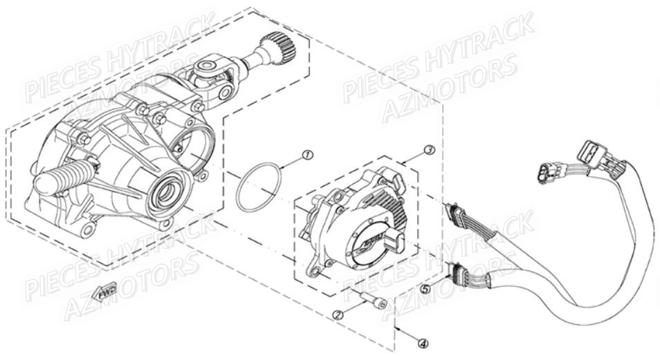 Pont Avant Detaille 5 HYTRACK Pièces Quad HY810S 4x4 EPS