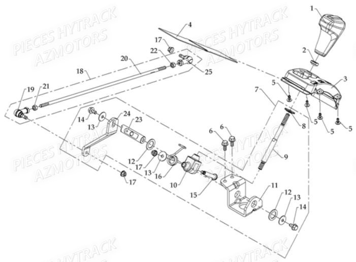 Selecteur De Vitesses HYTRACK Pièces Quad HY810S 4x4 EPS