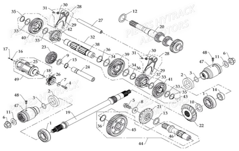 TRANSMISSION HYTRACK Pièces Quad HY810S 4x4 EPS