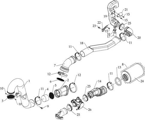 ADMISSION D AIR ET FILTRE A AIR AZMOTORS HY810SL