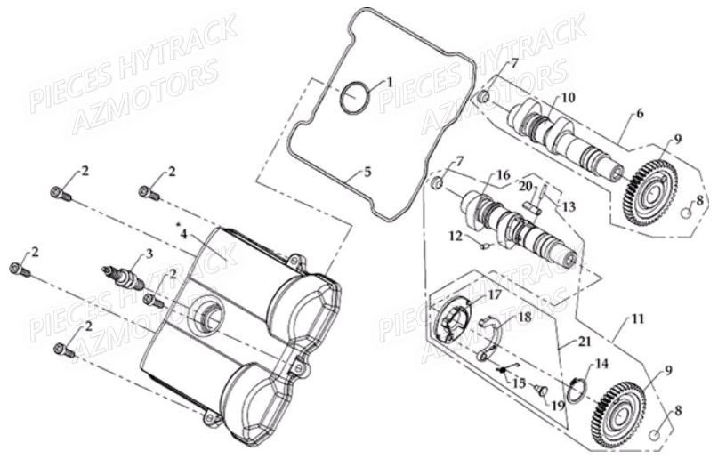 Arbre A Cames HYTRACK Pièces Quad HY810SL 4x4 EPS