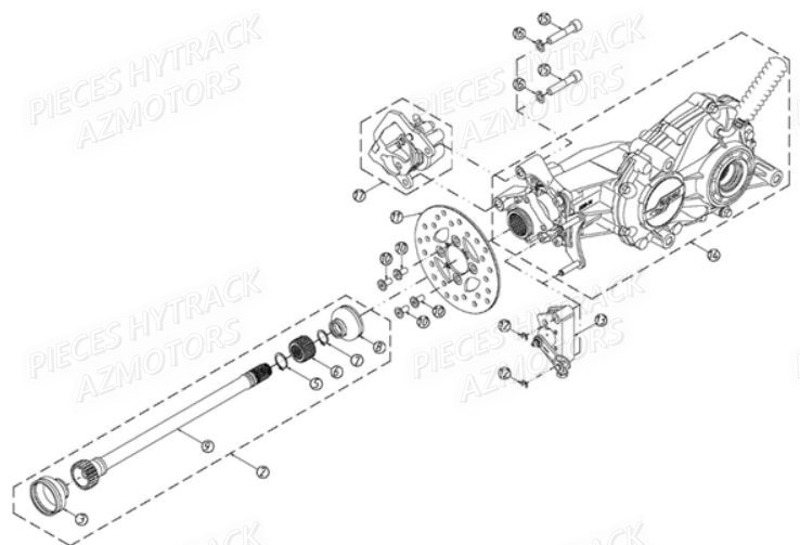 Cardan Arriere HYTRACK Pièces Quad HY810SL 4x4 EPS