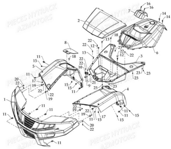 Carrosserie Avant HYTRACK Pièces Quad HY810SL 4x4 EPS