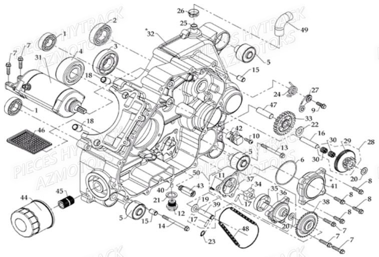 CARTER_MOTEUR_GAUCHE HYTRACK Pièces Quad HY810SL 4x4 EPS