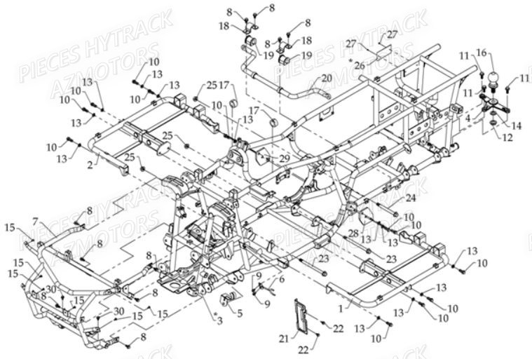 Chassis HYTRACK Pièces Quad HY810SL 4x4 EPS