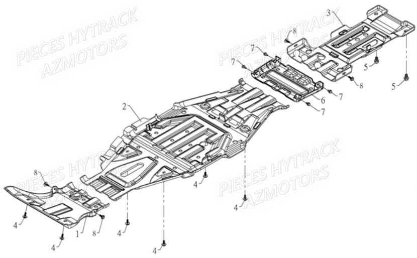 Plaques De Protection HYTRACK Pièces Quad HY810SL 4x4 EPS