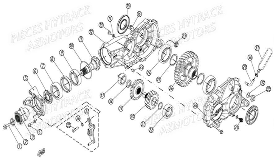 Pont Arriere HYTRACK Pièces Quad HY810SL 4x4 EPS