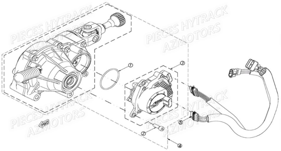 Pont Avant Detaille 5 HYTRACK Pièces Quad HY810SL 4x4 EPS