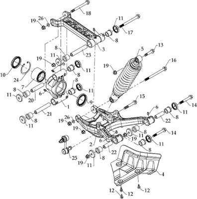 SUSPENSION ARRIERE DROITE AZMOTORS HY810SL