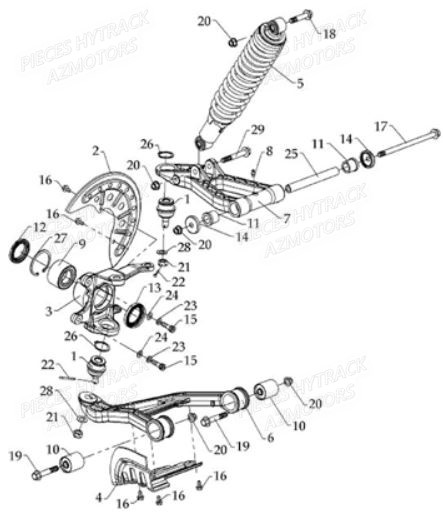 Suspension Avant Droite HYTRACK Pièces Quad HY810SL 4x4 EPS
