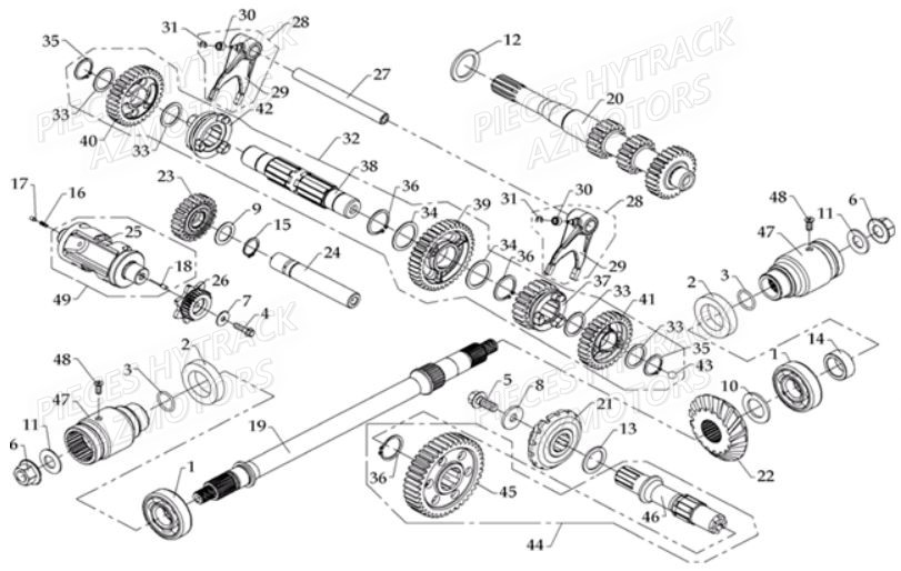 Transmission HYTRACK Pièces Quad HY810SL 4x4 EPS