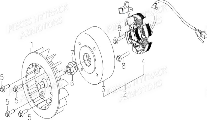 Alternateur HYTRACK Pièces Quad HY830 4x4