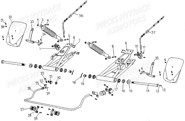 Amortisseurs Arriere HYTRACK Pièces Quad HY830 4x4