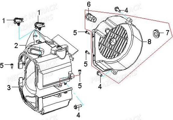 Cache Alternateur HYTRACK Pièces Quad HY830 4x4
