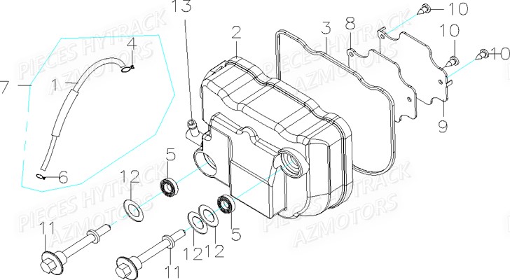 CACHE_CULBUTEUR HYTRACK Pièces Quad HY830 4x4