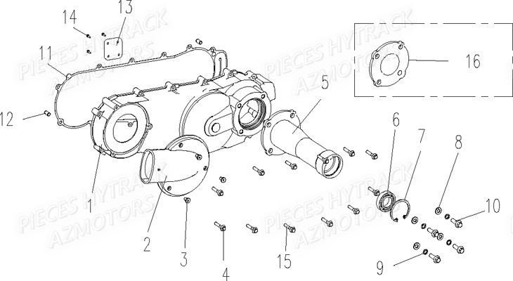 Carter Gauche HYTRACK Pièces Quad HY830 4x4