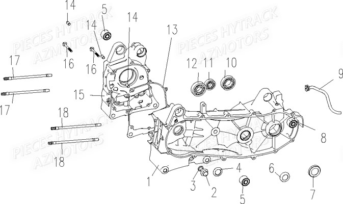 CARTER_MOTEUR HYTRACK Pièces Quad HY830 4x4