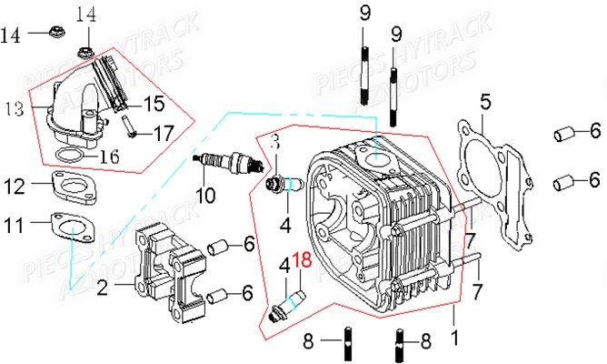 Culasse HYTRACK Pièces Quad HY830 4x4