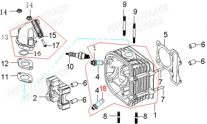 CULASSE HYTRACK Pièces Quad HY830 4x4