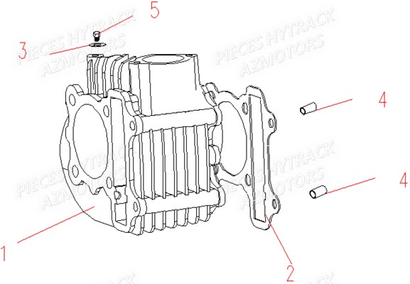 Cylindre HYTRACK Pièces Quad HY830 4x4