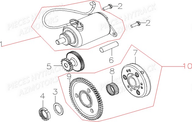 Demarreur HYTRACK Pièces Quad HY830 4x4