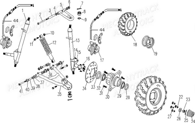 Suspensions Avant HYTRACK Pièces Quad HY830 4x4