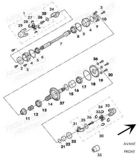 Arbre De Transmission HYTRACK Pieces Quad HY850S 4x4 EPS E 2014