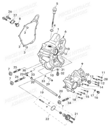 BOITE_DE_VITESSES HYTRACK Pièces Quad HY850S 4x4