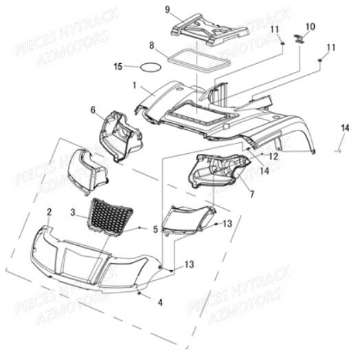 Carrosserie Avant HYTRACK Pieces Quad HY850S 4x4 EPS E 2014