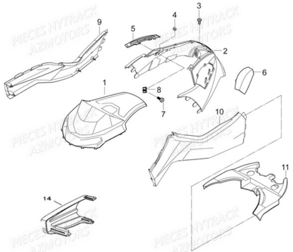 Carrosserie Reservoir HYTRACK Pieces Quad HY850S 4x4 EPS E 2014