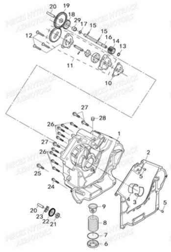 CARTER_DROIT HYTRACK Pièces Quad HY850S 4x4