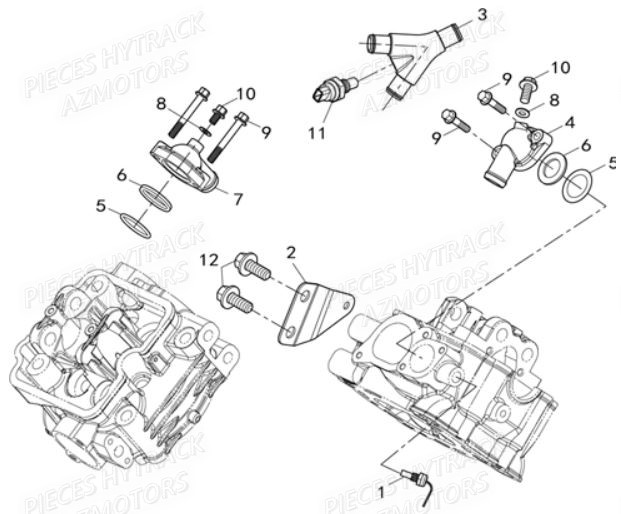 Circuit De Refroidissement HYTRACK Pieces Quad HY850S 4x4 EPS E 2014