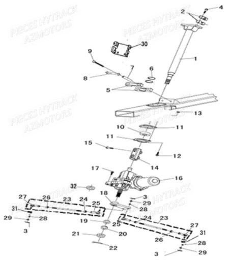 Colonne De Direction HYTRACK Pieces Quad HY850S 4x4 EPS E 2014