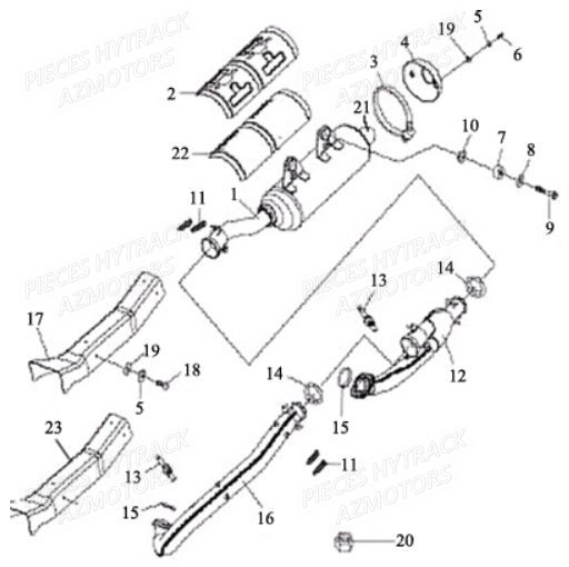 Echappement HYTRACK Pieces Quad HY850S 4x4 EPS E 2014