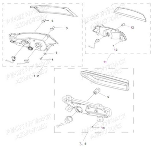 Eclairage HYTRACK Pieces Quad HY850S 4x4 EPS E 2014