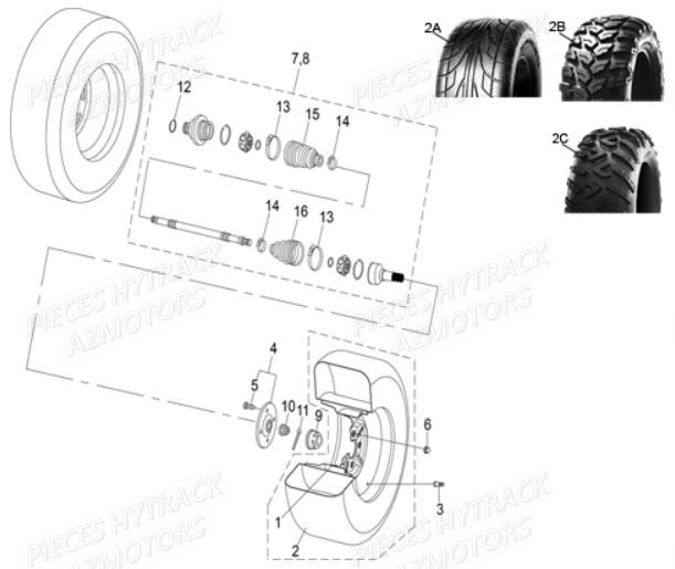 Essieu Arriere HYTRACK Pieces Quad HY850S 4x4 EPS E 2014