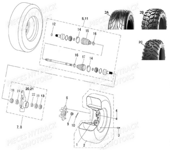 Essieu Avant HYTRACK Pieces Quad HY850S 4x4 EPS E 2014