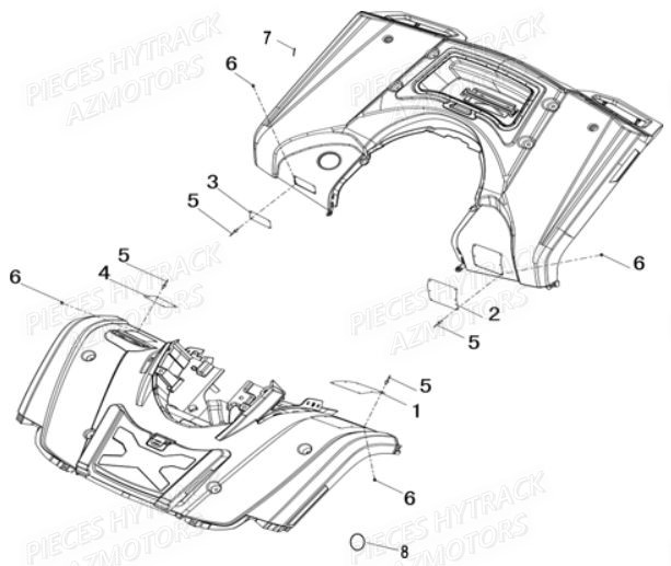 Etiquettes Securite HYTRACK Pieces Quad HY850S 4x4 EPS E 2014